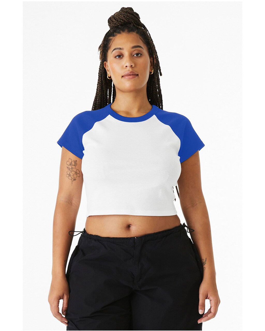 BELLA+CANVAS Ladies Micro Rib Raglan Baby T-Shirt for Casual Wear, Streetwear & Everyday Cropped Fit Top